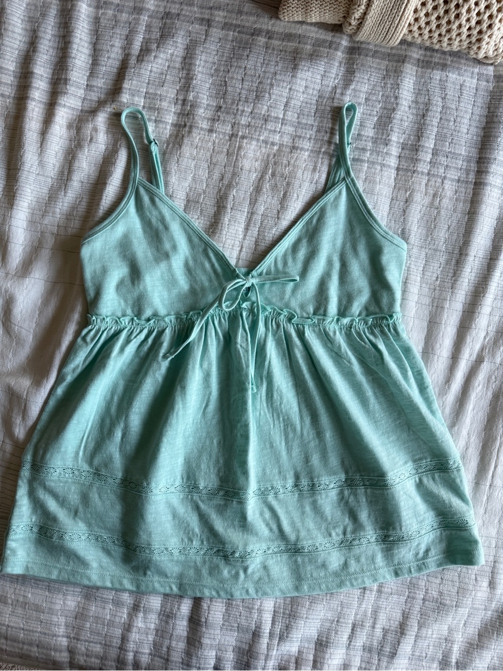 Light Aqua Babydoll Tank Top